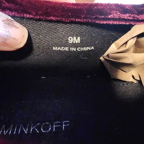 EUC Rebecca Minkoff Stacey Crushed Velvet Studded Bow Platform Slip On Shoes - Picture 10 of 10